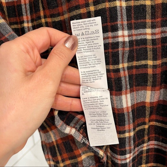 Madewell Gwen Plaid Ruffle Sleeve V-Neck Blouse Faded Rust M NWOT - Picture 12 of 13